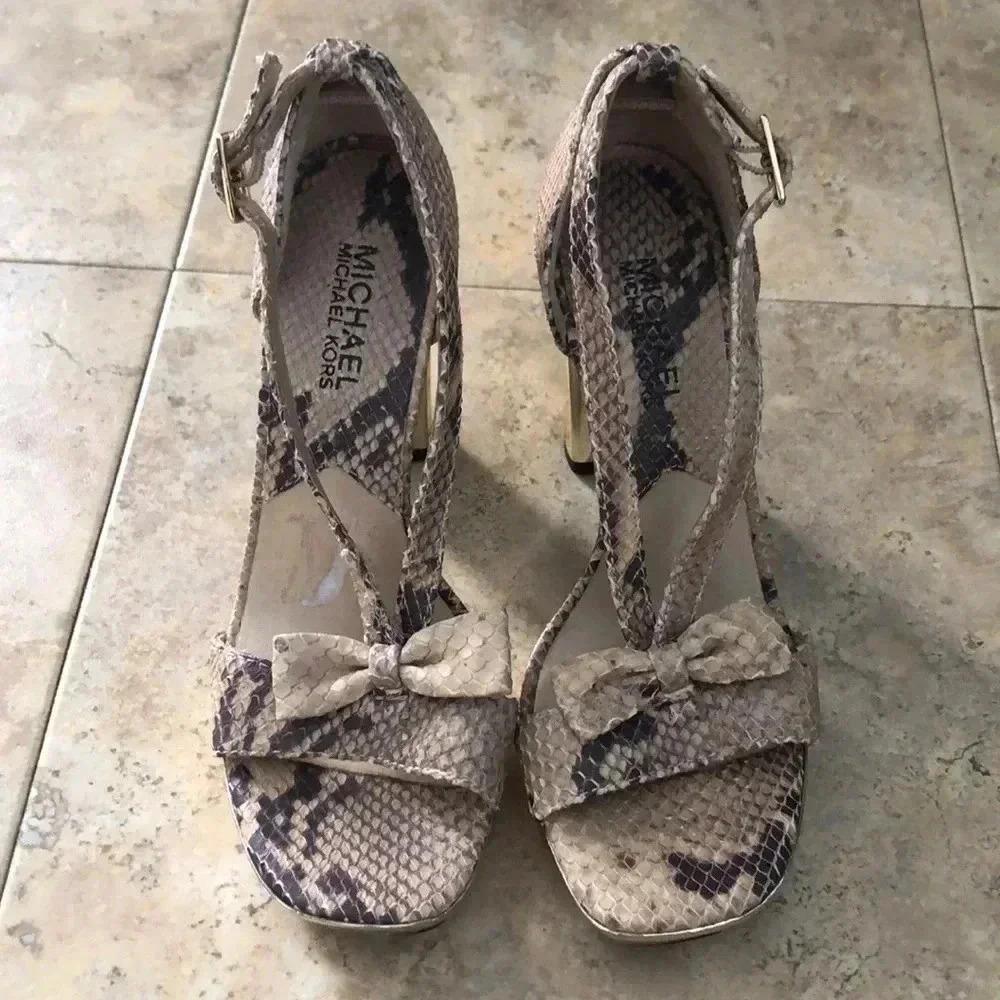 Michael Michael Kors Snake Printed Sandals - Heels